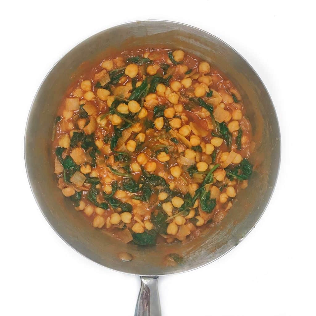 30+ Easy Recipes With Pantry and Freezer Staples - Curried Chickpeas with Spinach