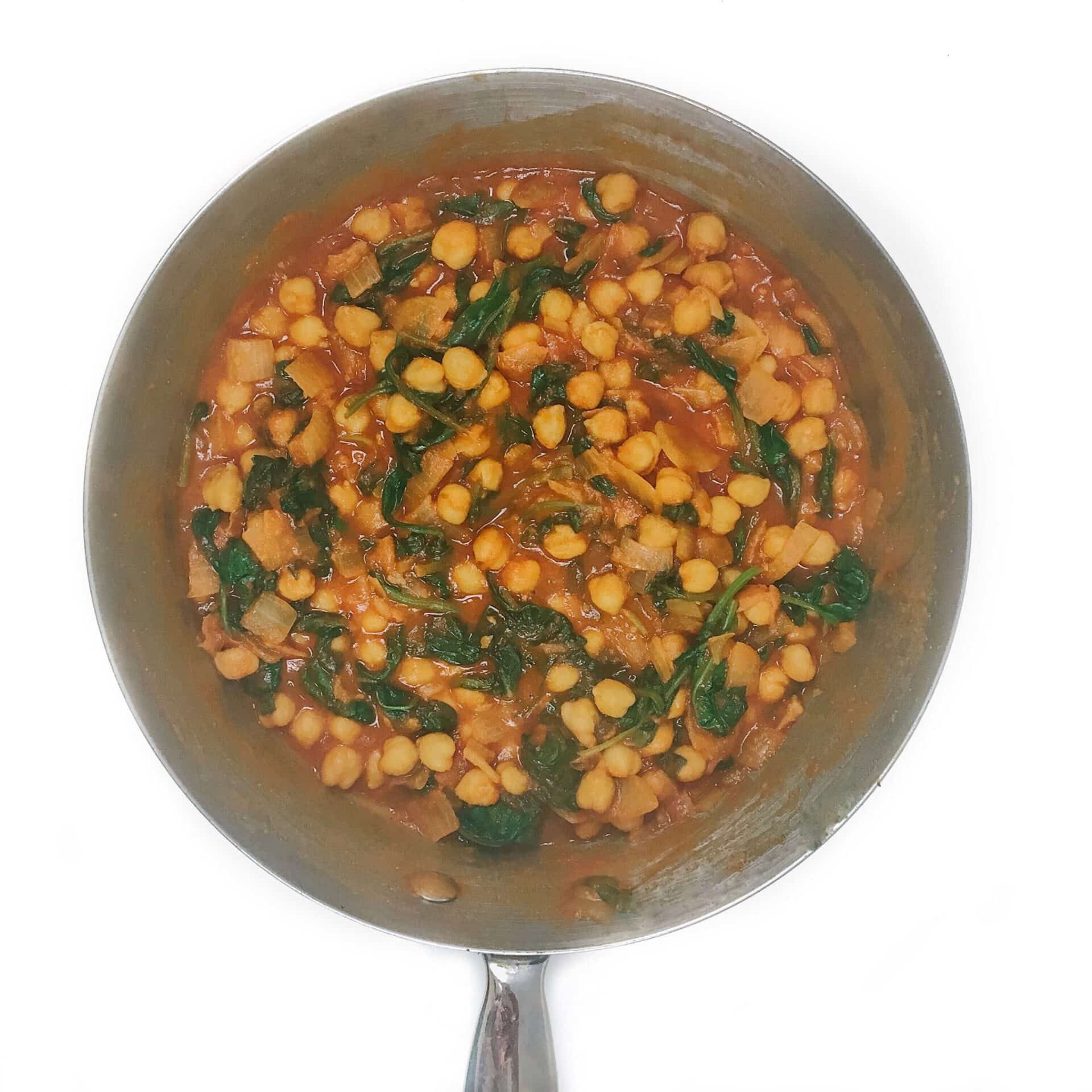 Curried Chickpeas with Spinach