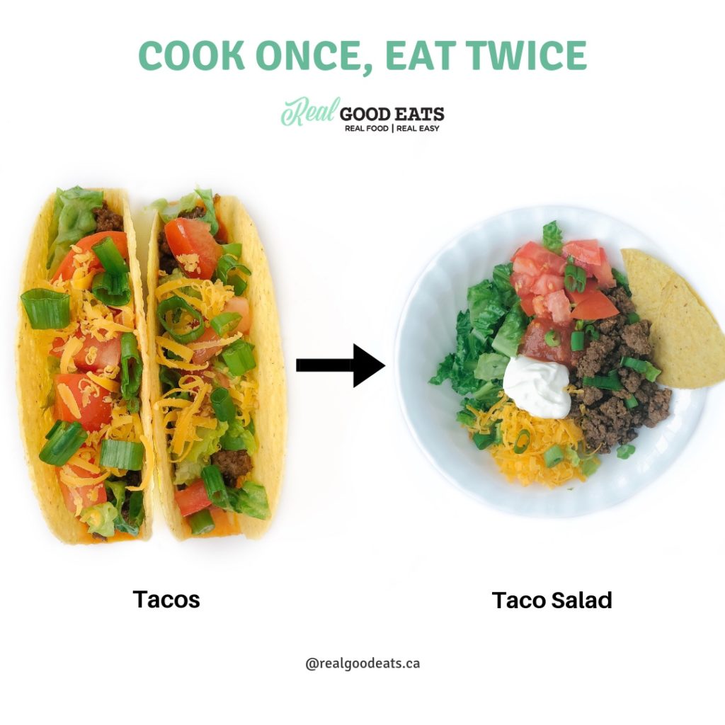 How to Reinvent your Leftovers and Cut Your Cooking in Half - taco salad