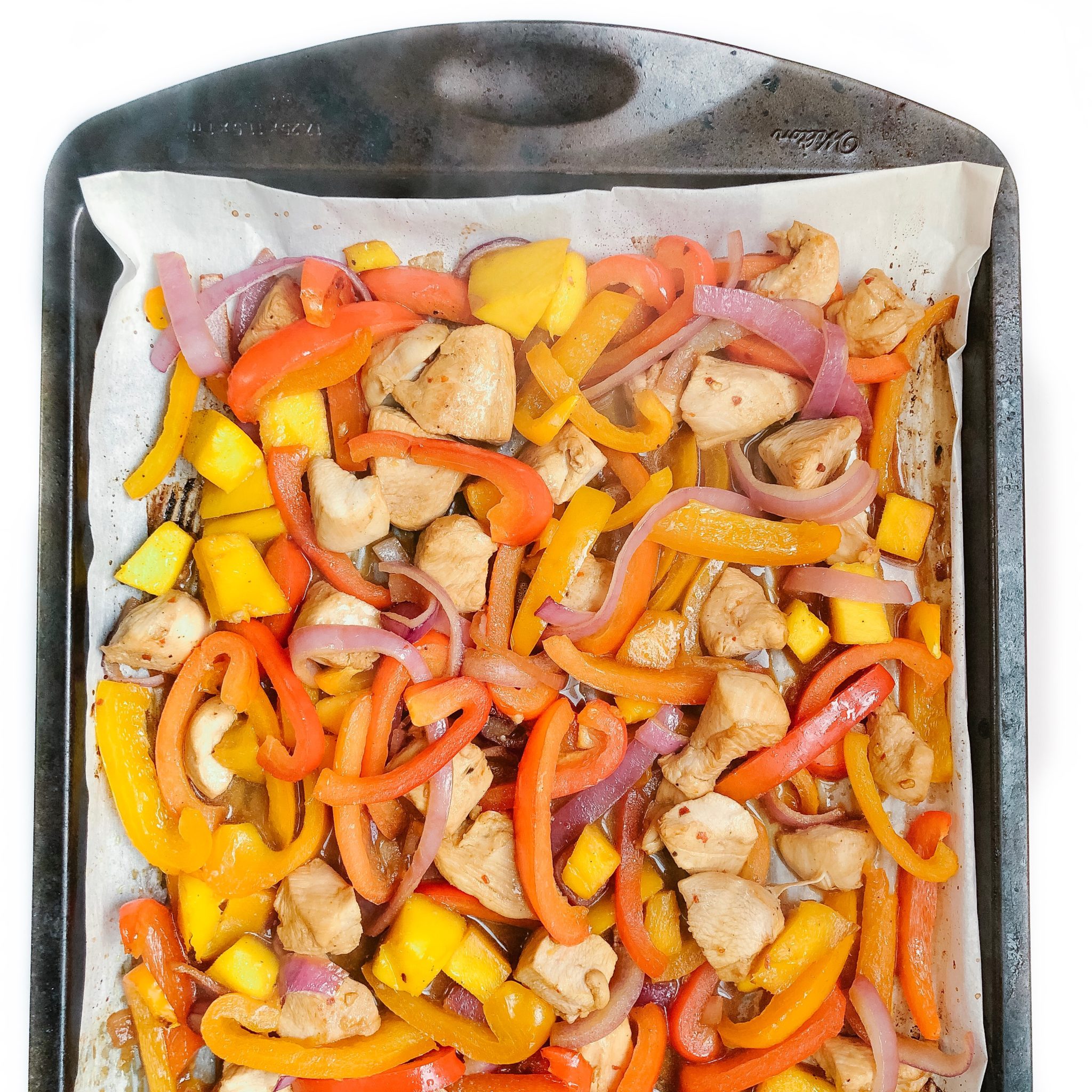 Recipe Review Sheet Pan Chicken and Mango Stir Fry