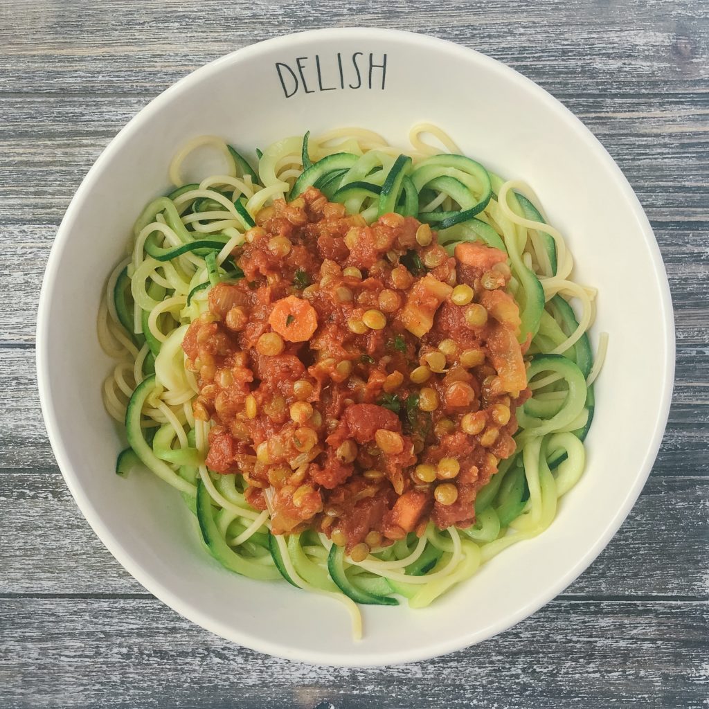 healthy weeknight pasta recipes - lentil bolognese