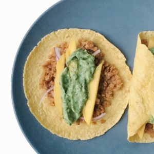 Lentil Tacos with Avocado Cilantro Sauce