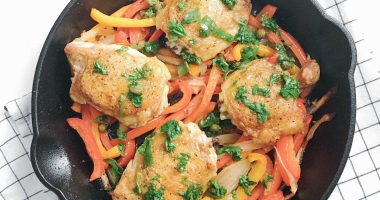 Recipe Review – Crispy Chicken Thighs with Peppers and Salsa Verde