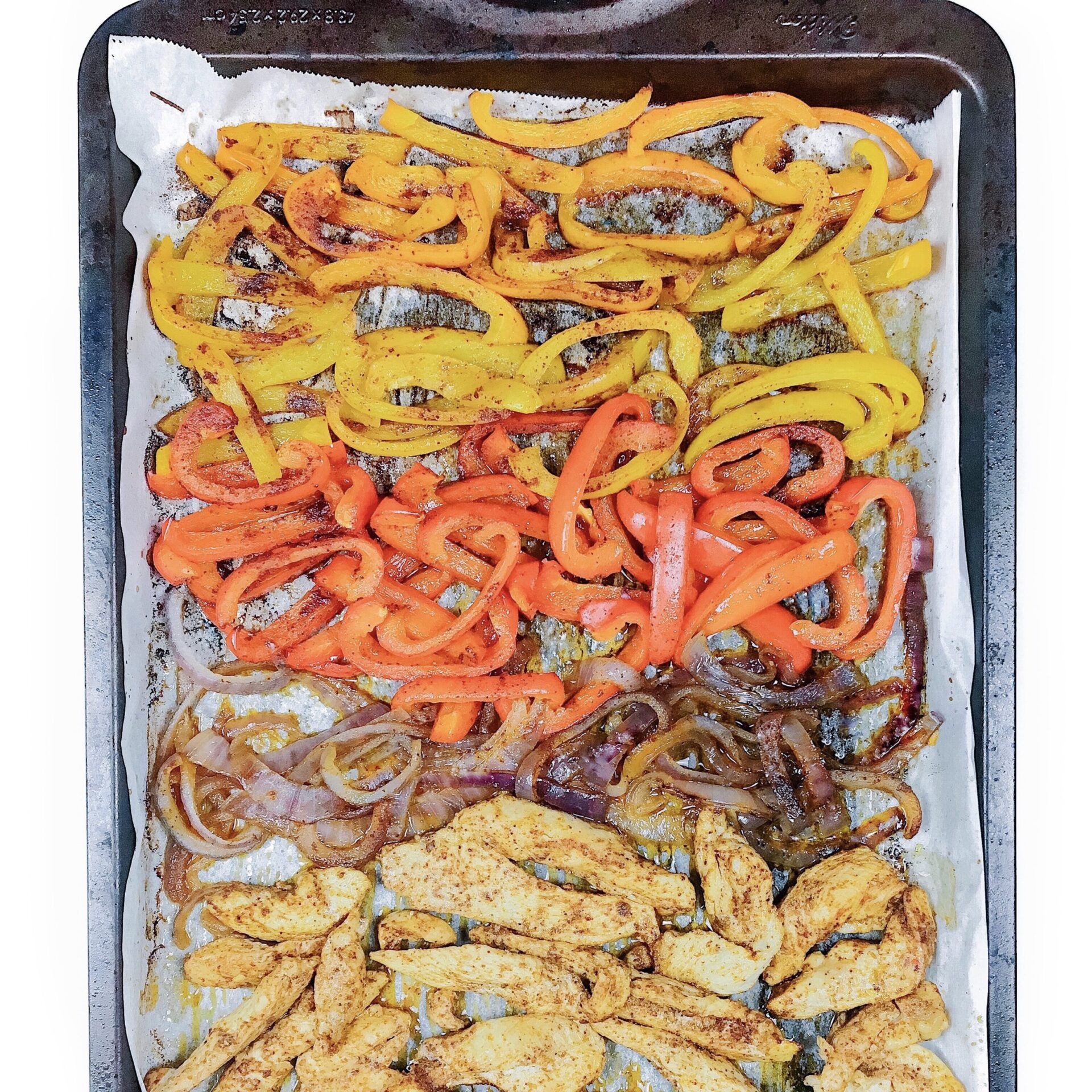 sheet pan chicken fajitas