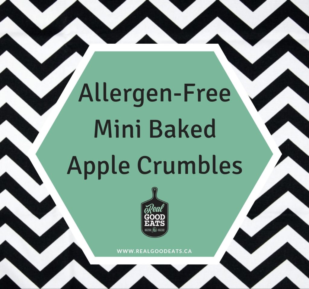 allergen-free mini baked apple crumbles - blog graphic