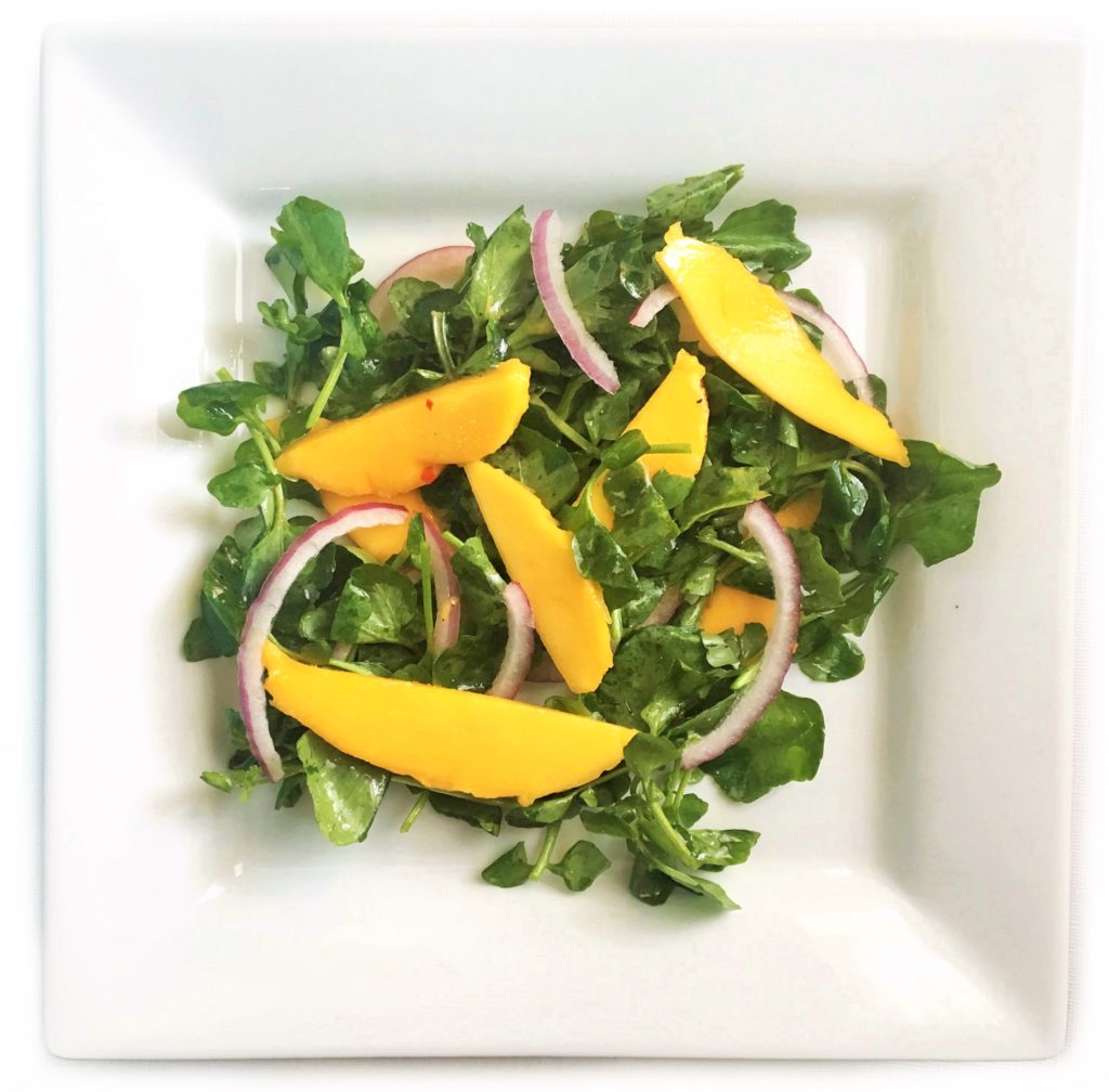 20-minute healthy dinner recipes - seared tilapia with watercress mango salad