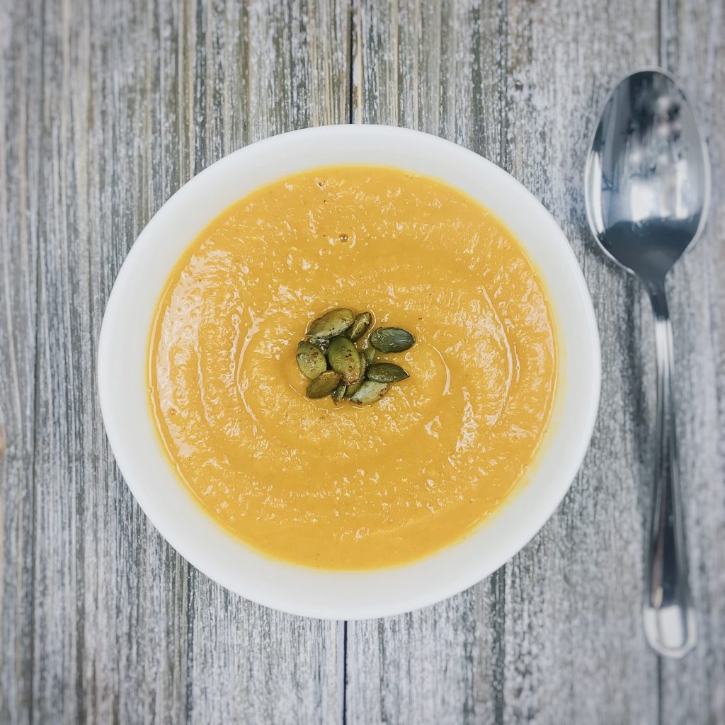 30-minute high protein soup - pumpkin and red lentil soup