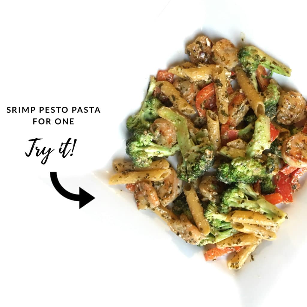 try it - shrimp pesto pasta for one