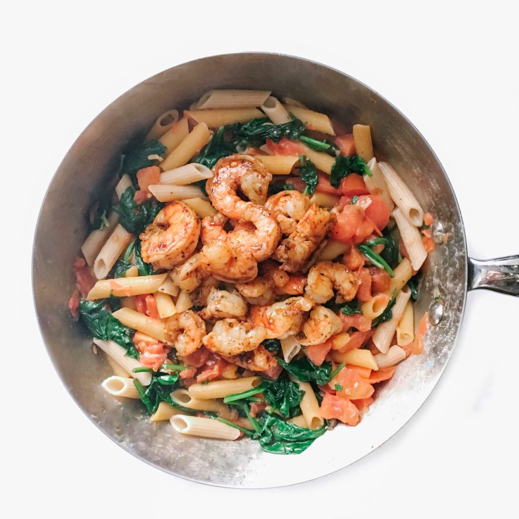 Shrimp Tomato Spinach Pasta