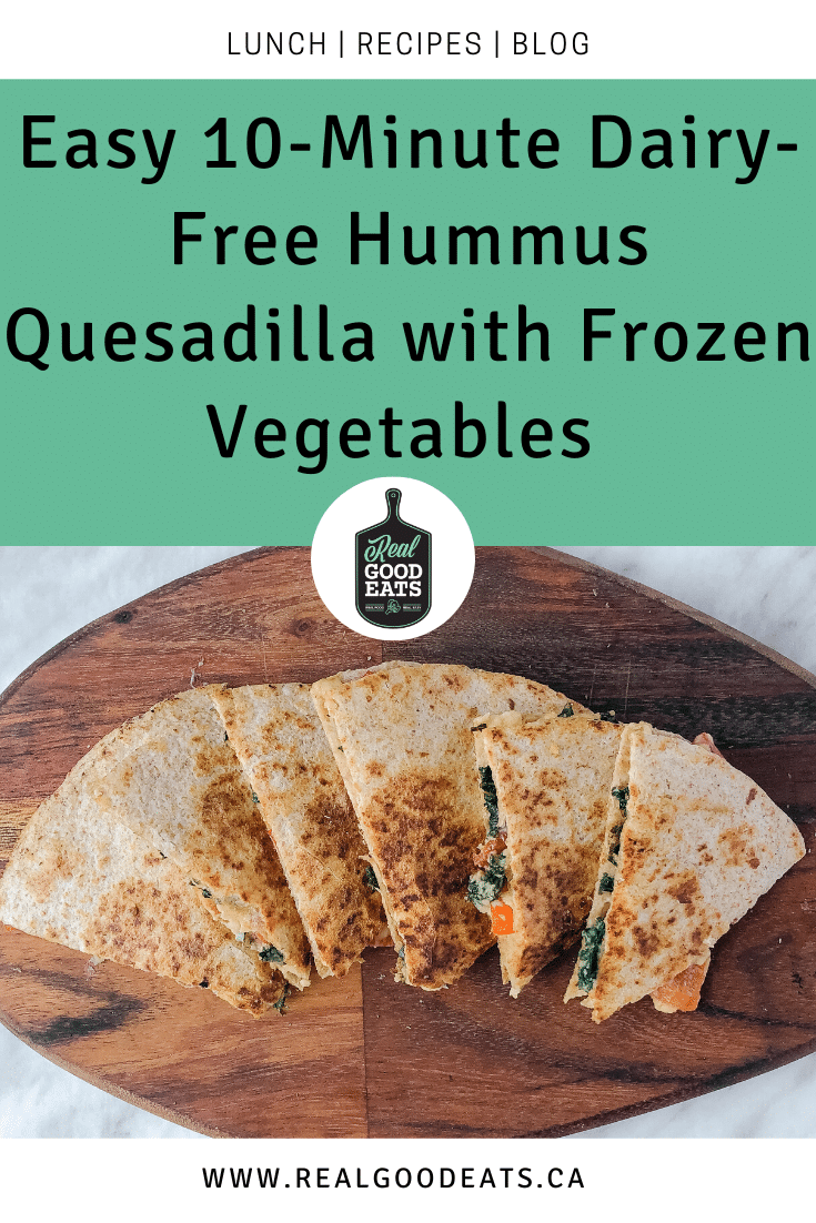 Easy 10-Minute Dairy-Free Hummus Quesadilla with Frozen Vegetables