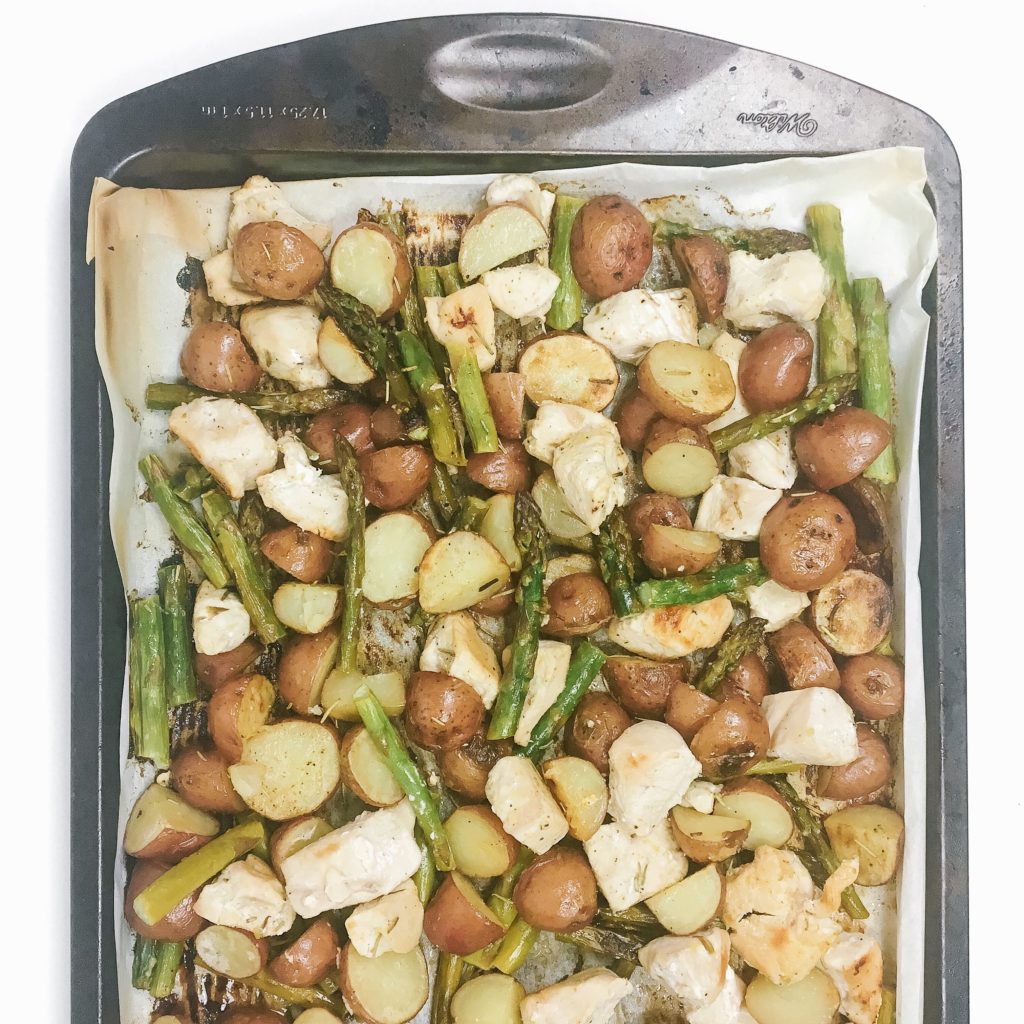 sheet pan lemon chicken with asparagus