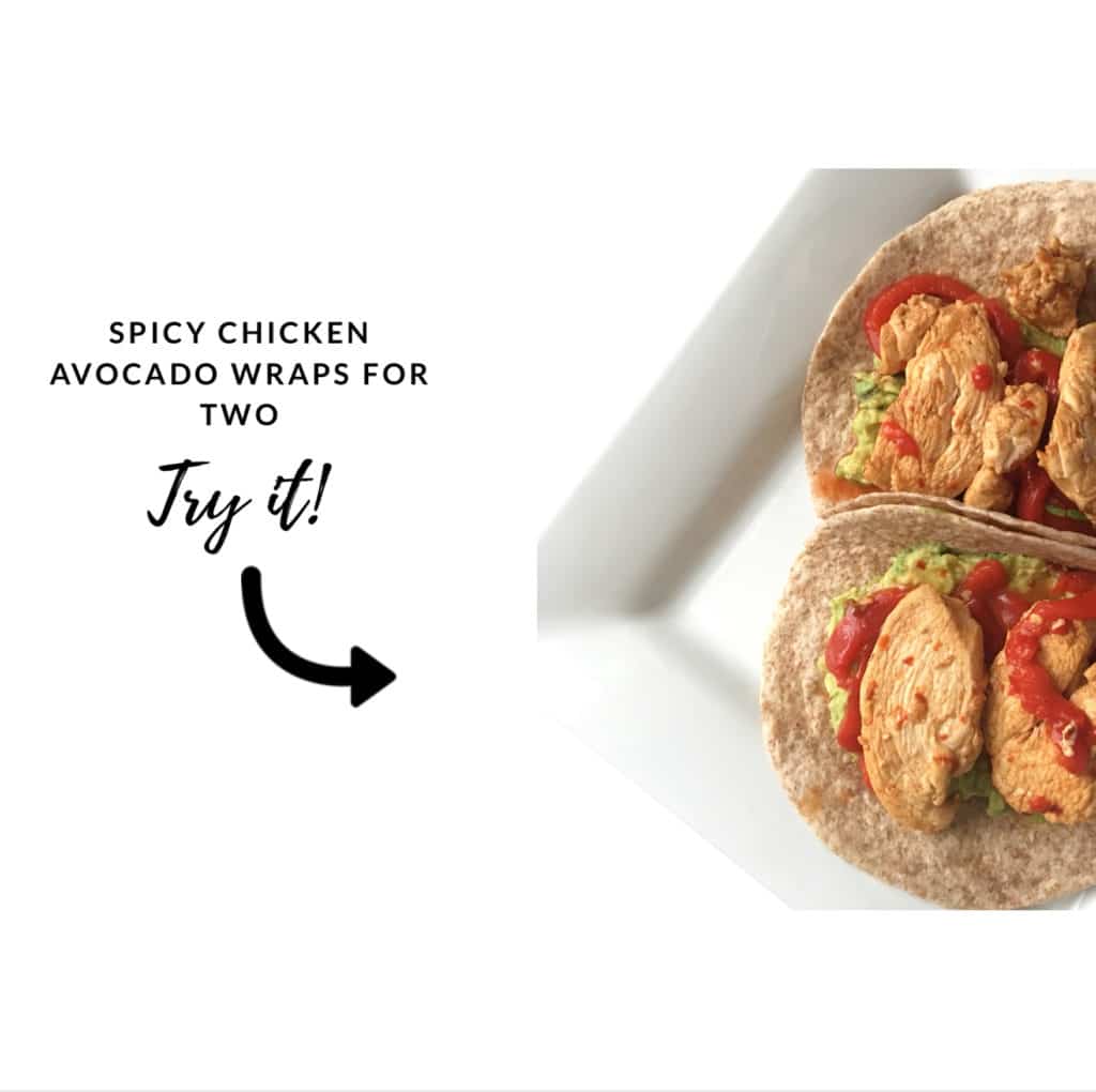 try it - spicy chicken avocado wraps for two