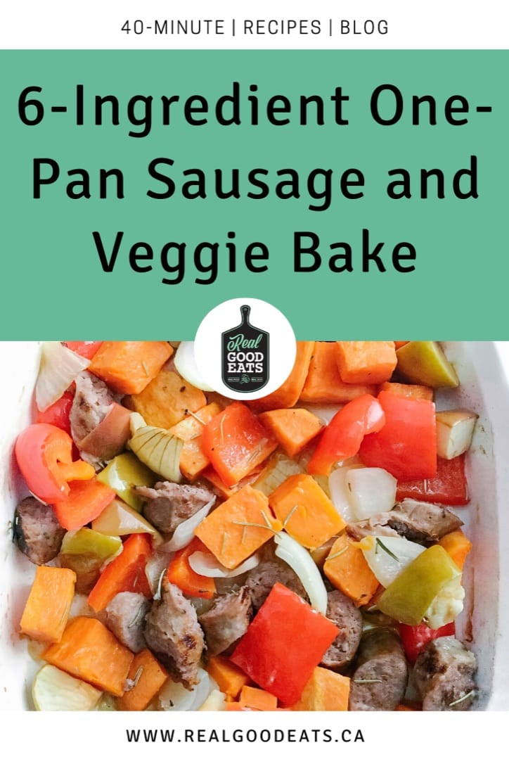 6-ingredient one-pan sausage and veggie bake blog image