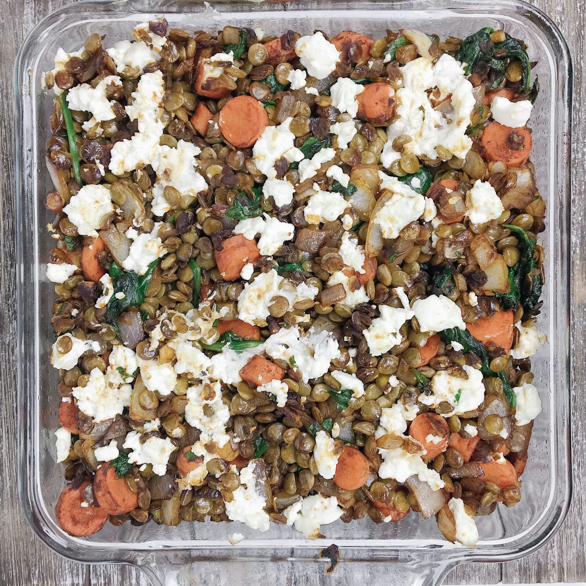 Lentil and Goat Cheese Casserole