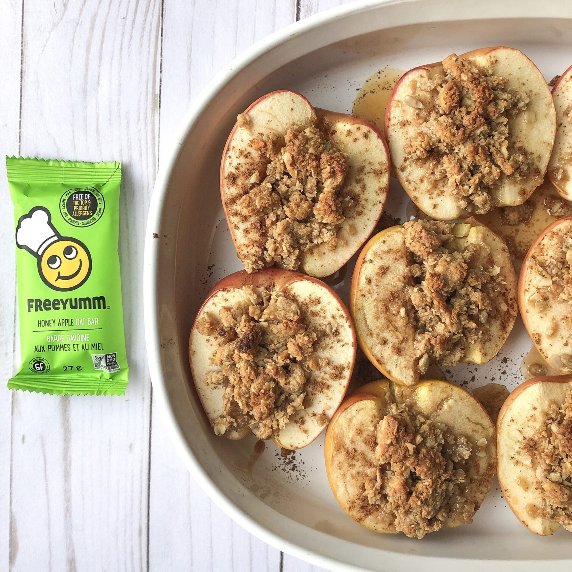 allergen-free mini baked apple crumbles