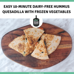 Easy 10-Minute Dairy-Free Hummus Quesadilla with Roasted Vegetables