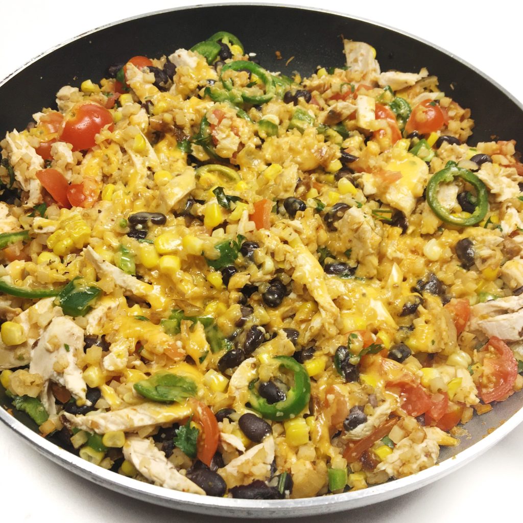 healthy weeknight recipes using cauliflower -  - Cheesy Tex-Mex Cauli Rice