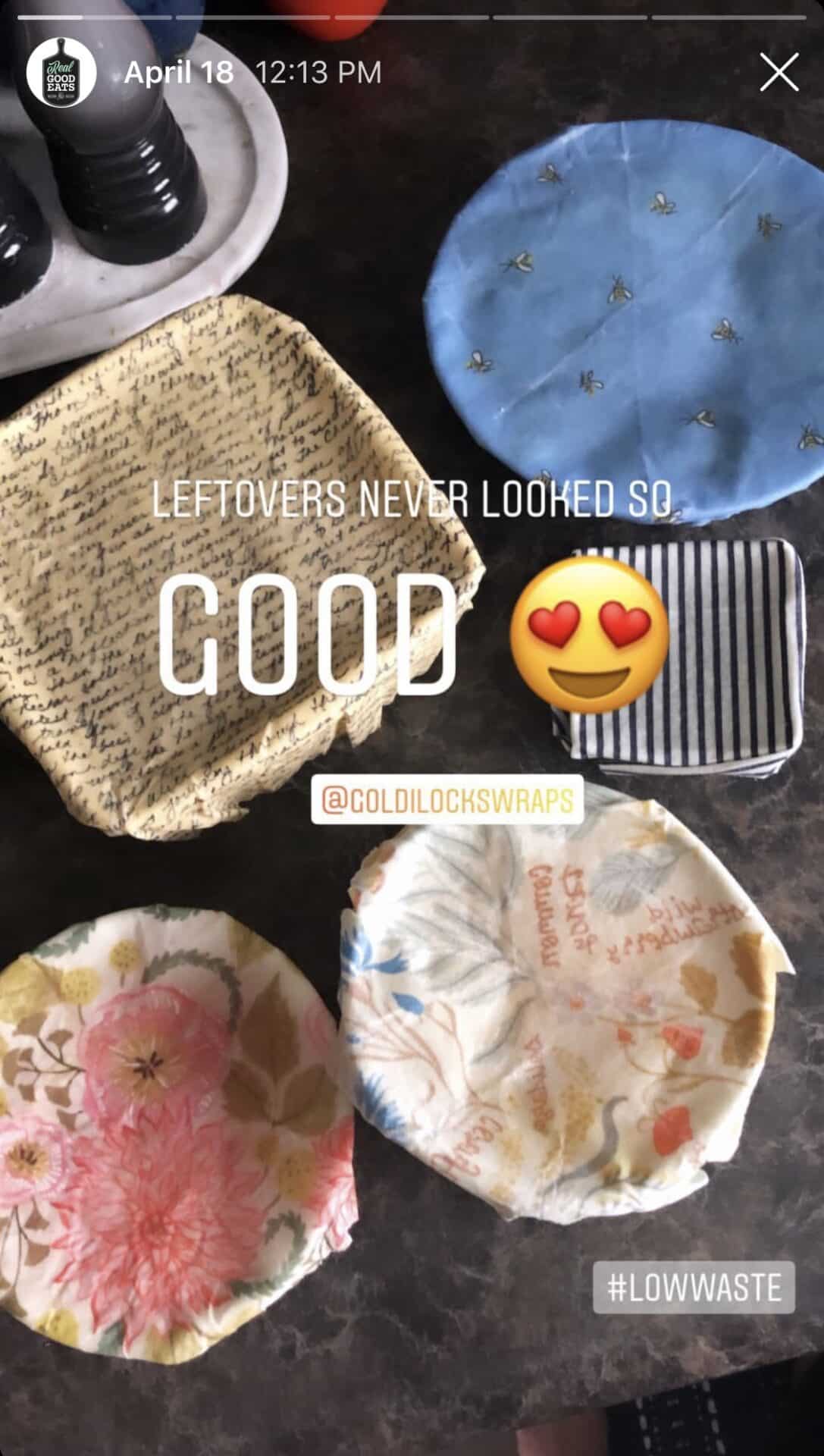 Does Reducing Waste Mean Sacrificing Convenience? - leftover bowls with goldilocks beeswax wraps