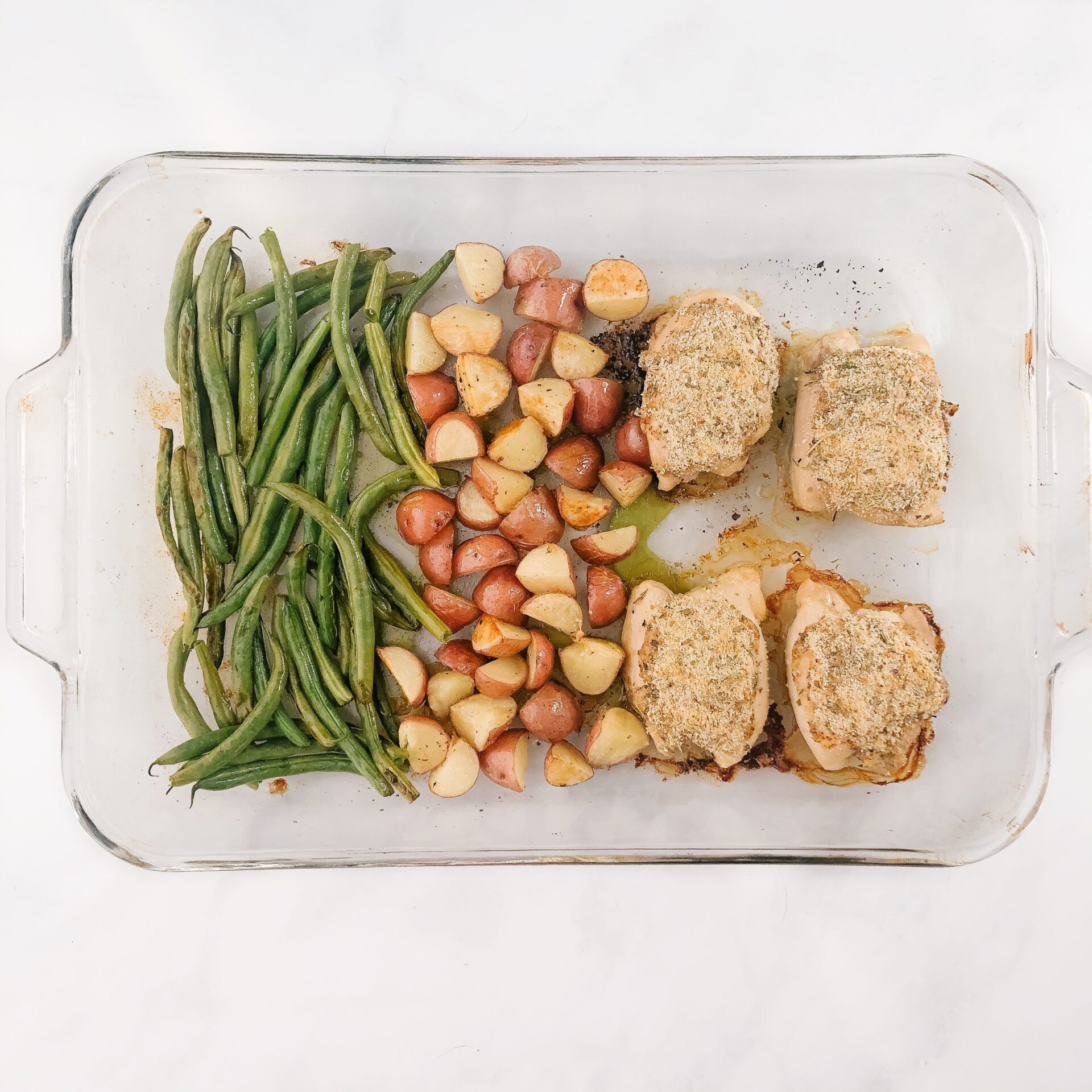 one-pan honey mustard chicken and veggies