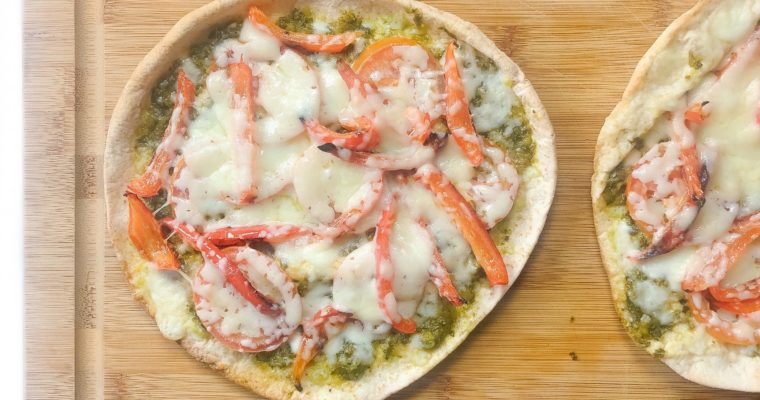 Quick and Easy Lentil Pesto Pita Pizzas