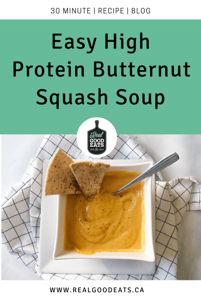 Easy High Protein Butternut Squash Soup with Tofu - Blog Graphic