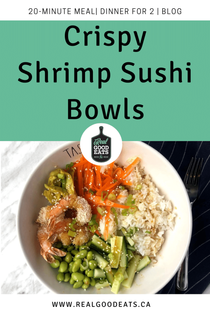 Crispy Shrimp Sushi Bowls - Blog Graphic