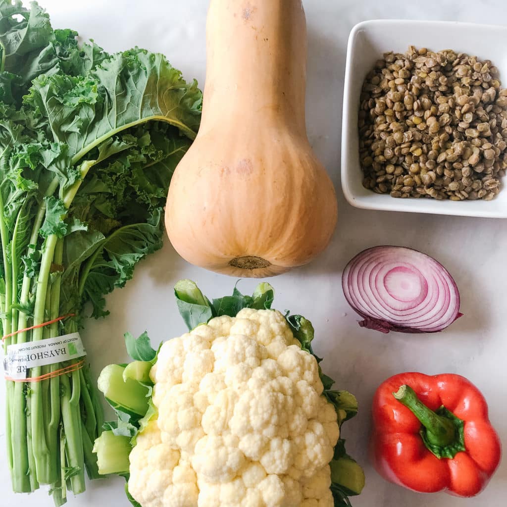 roasted veggie buddha bowls ingredients