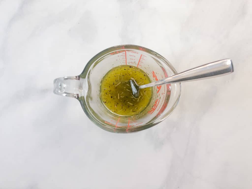 olive oil, garlic, Italian seasoning, lemon juice
