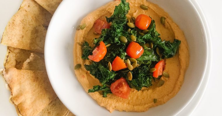 Easy Festive Hummus Bowl with Pita Chips