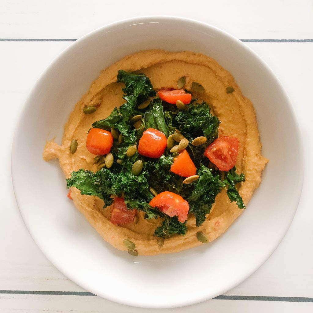 Easy Festive Hummus Bowl with Pita Chips