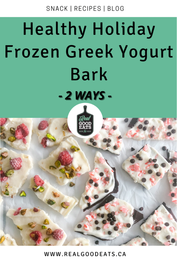 Healthy Holiday Frozen Greek Yogurt Bark 2 Ways