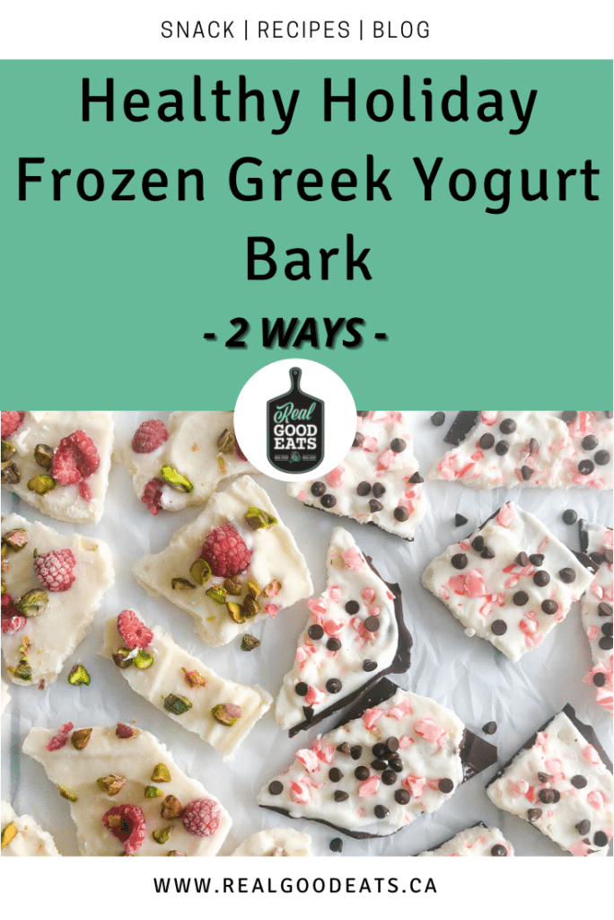 Holiday frozen yogurt bark 