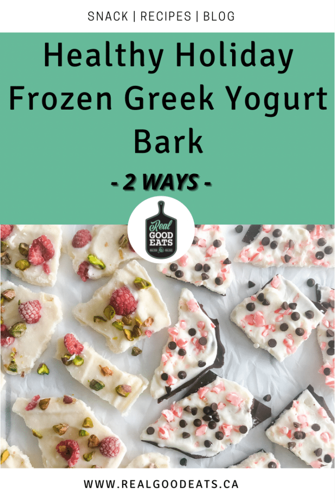 Holiday frozen yogurt bark