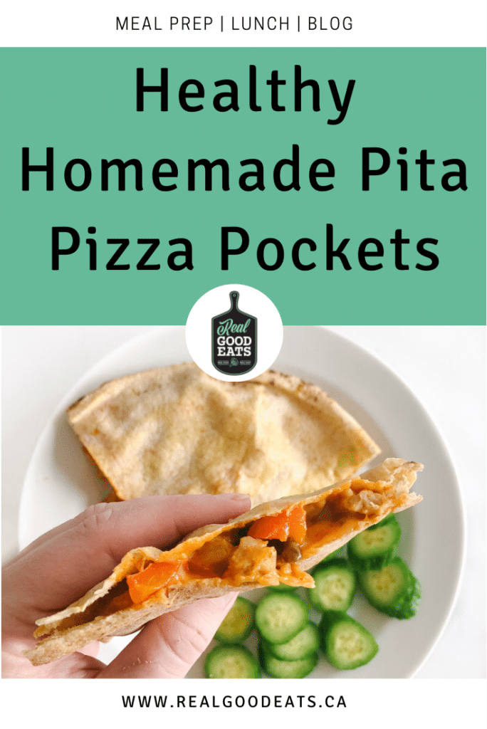 healthy pita pockets recipe blog graphic