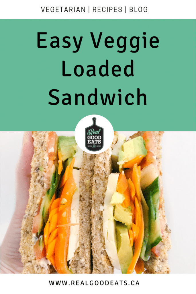 Easy veggie loaded sandwich - blog graphic