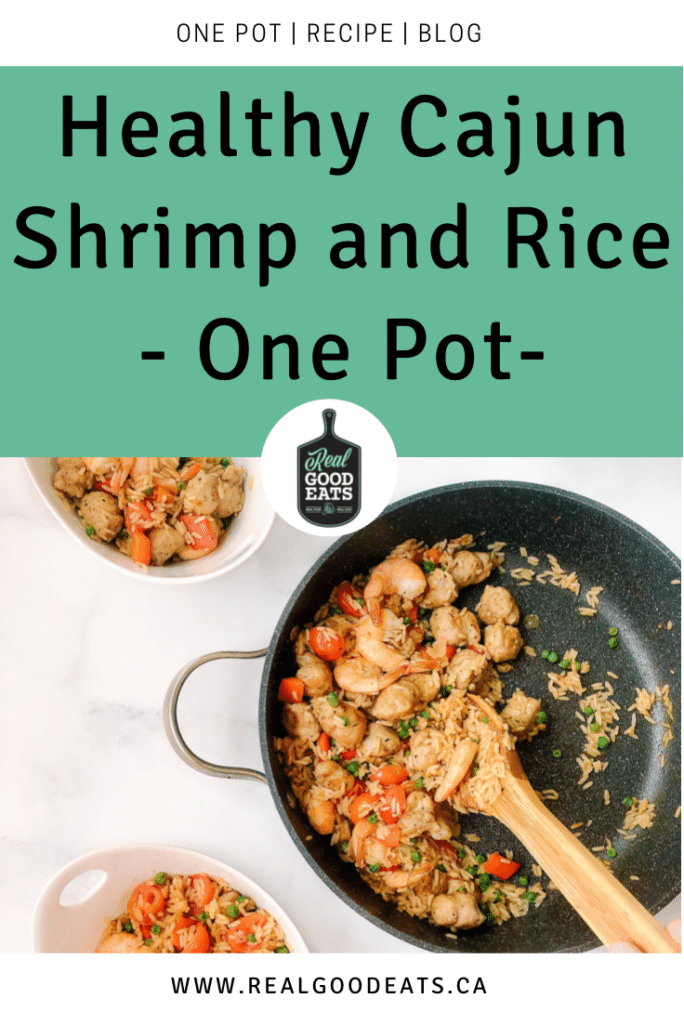 healthy cajun shrimp and rice (one pot recipe) - blog graphic