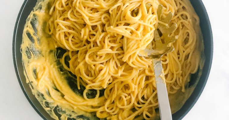 Creamy Vegan Butternut Squash Pasta (dairy free, nut free)