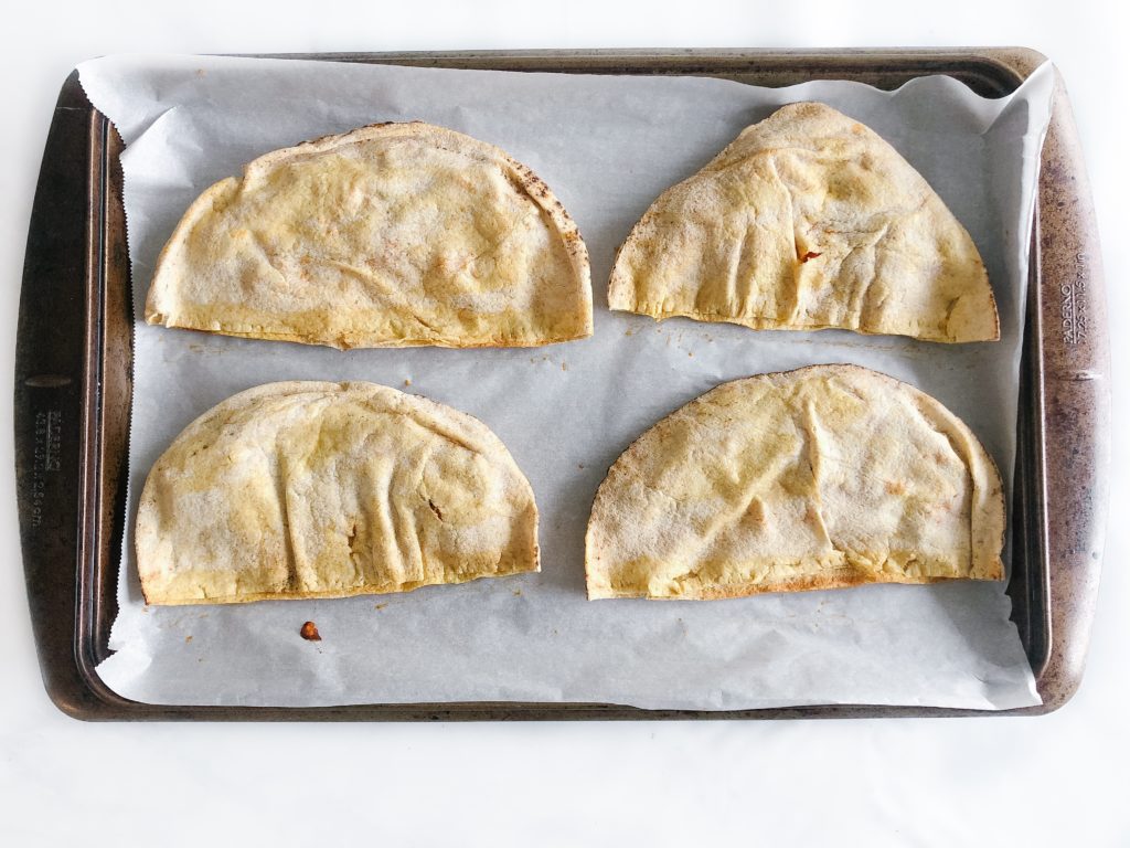 healthy pita pockets - cooked on a baking sheet