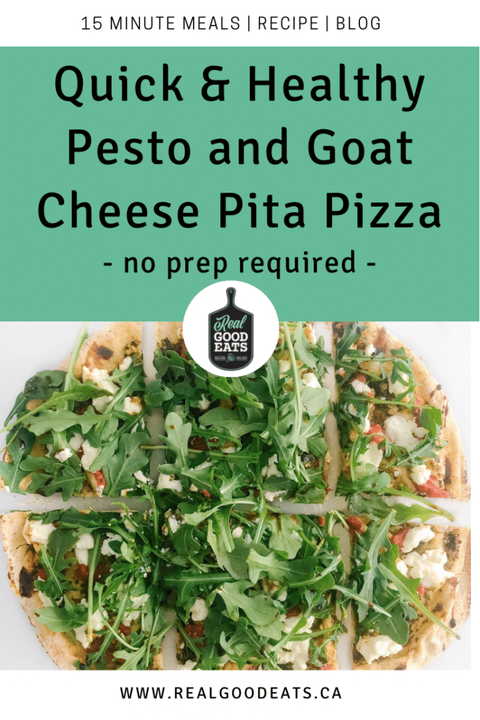 Quick and healthy pita pizza recipe - blog graphic