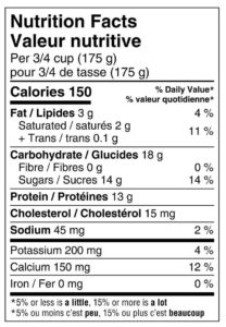 vanilla 2 greek yogurt nutrition label