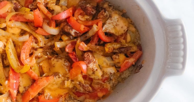 One Pan Fajita Rice Casserole