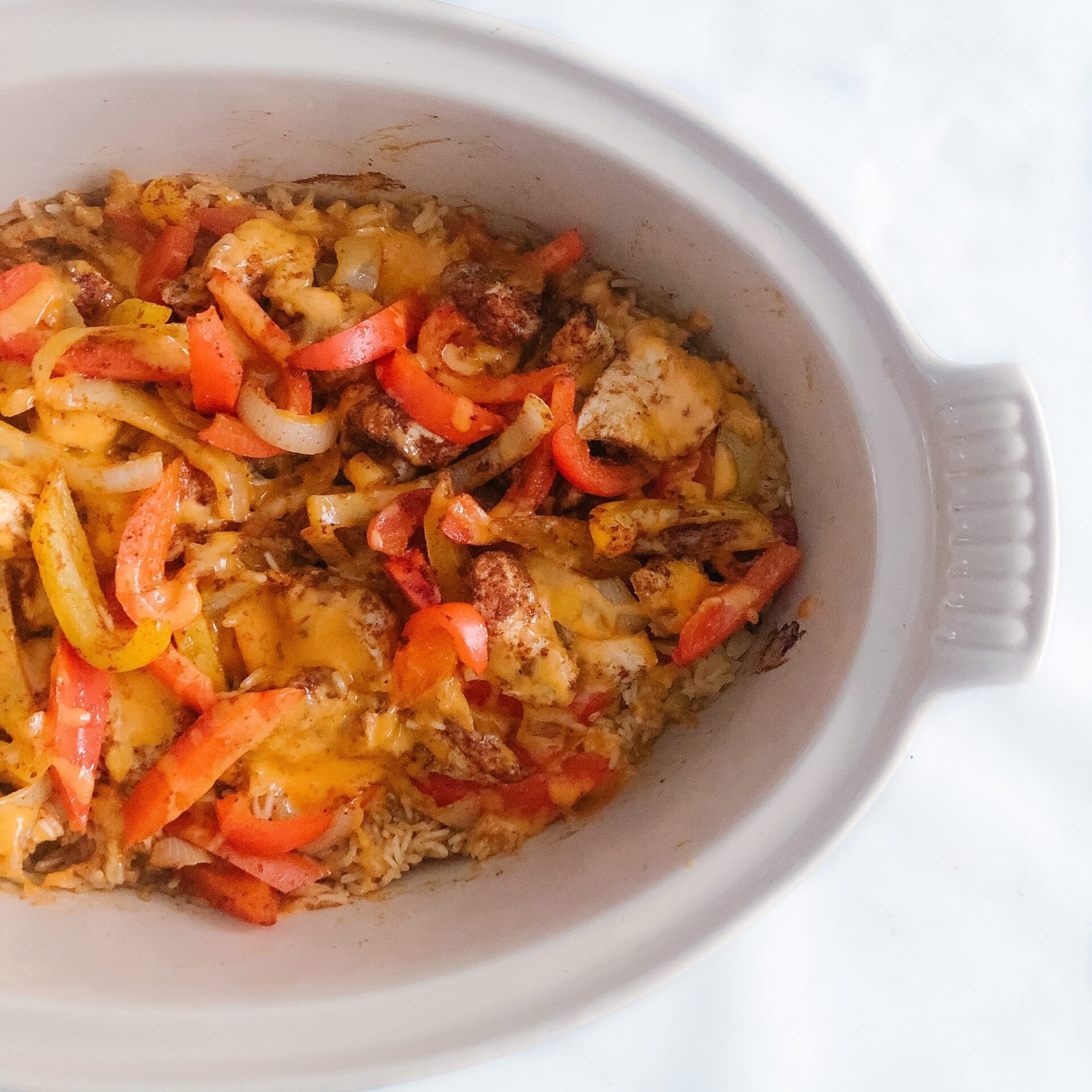 one pan fajita rice casserole