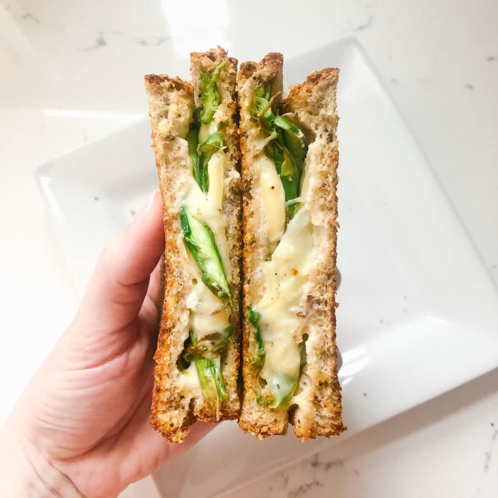 Roasted Asparagus Grilled Cheese with Garlic Aioli