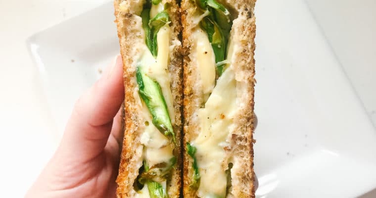Roasted Asparagus Grilled Cheese with Garlic Aioli