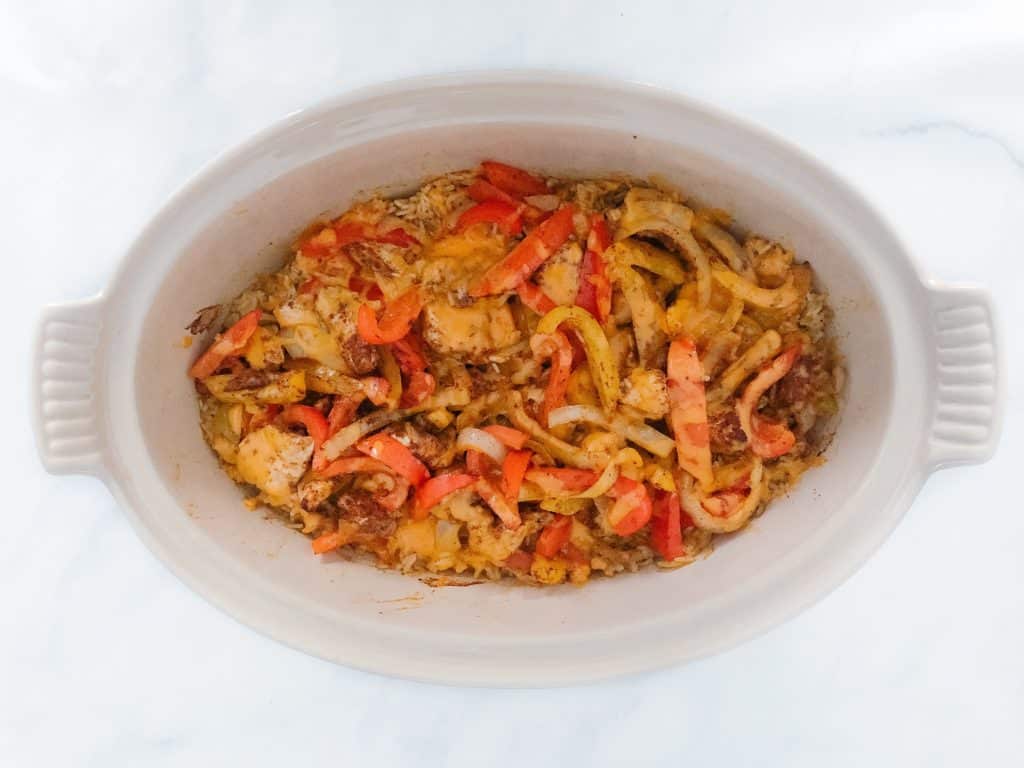 one pan fajita rice casserole