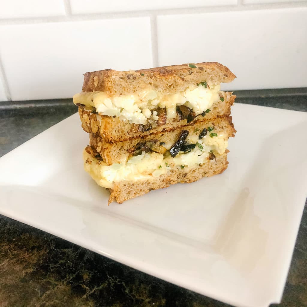 roasted cauliflower grilled cheese