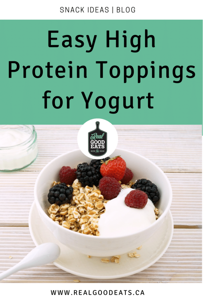 easy high protein yogurt toppings blog graphic