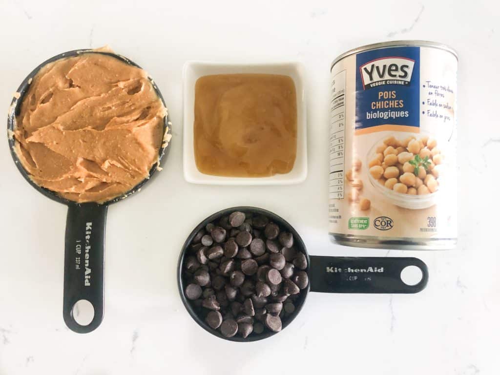 healthy chickpea peanut butter cup ingredients
