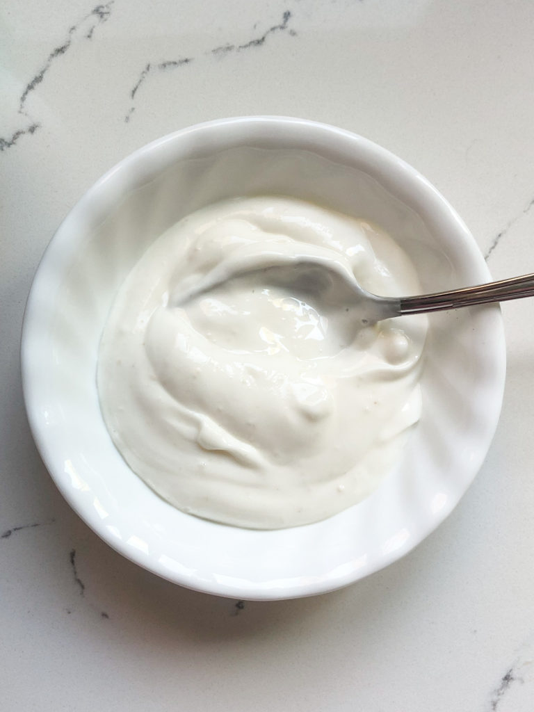 astro protein & fibre yogurt in a bowl