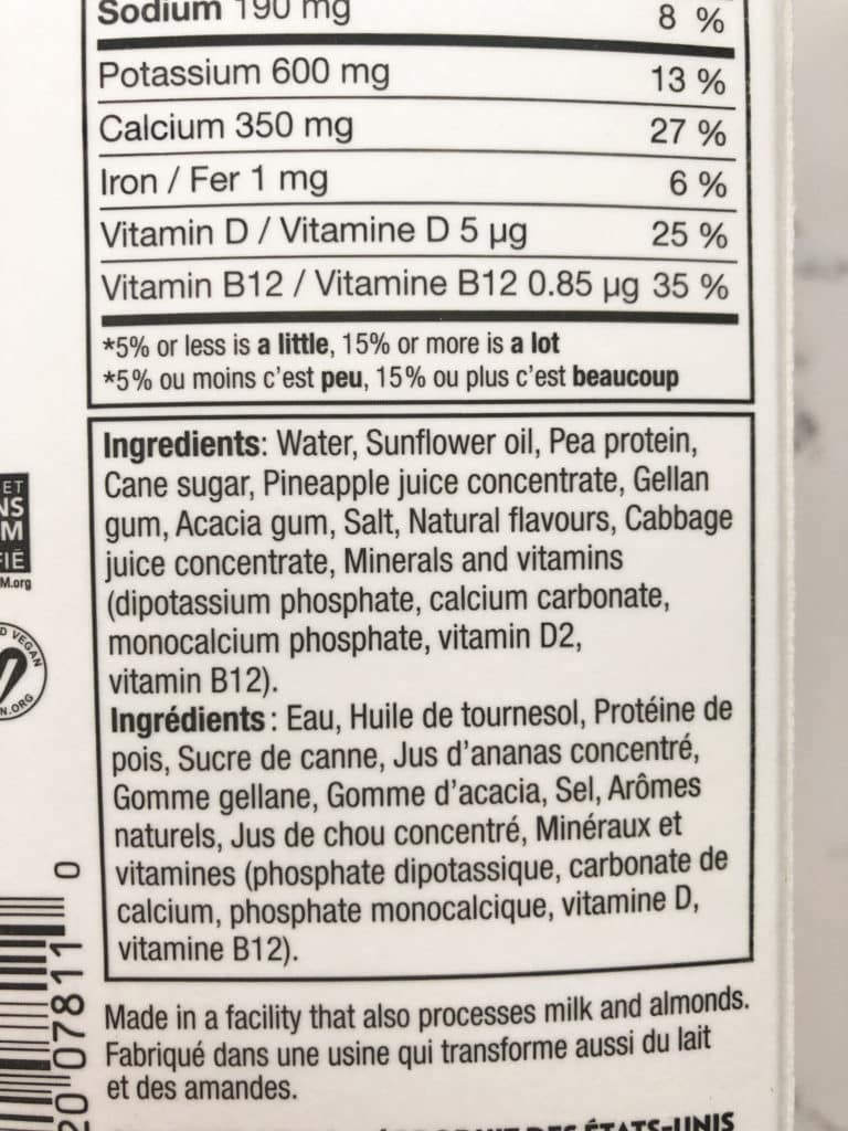 Not Milk Ingredient List